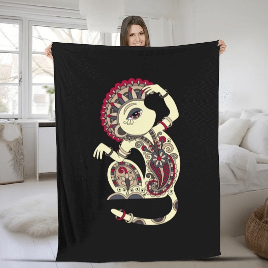 Aztec Monkey Fleece Blankets