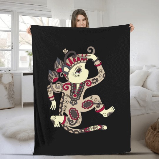 Aztec Monkey Fleece Blankets