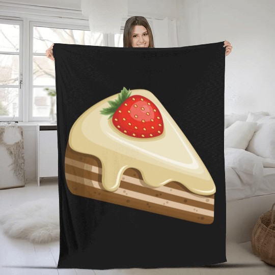 Strawberry cake Fleece Blankets