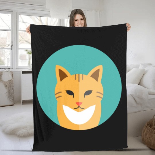 brown cat Fleece Blankets
