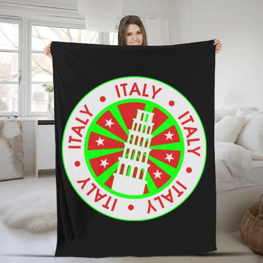 italy sticker Fleece Blankets