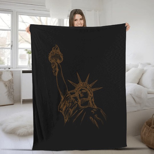 statue of liberty Fleece Blankets