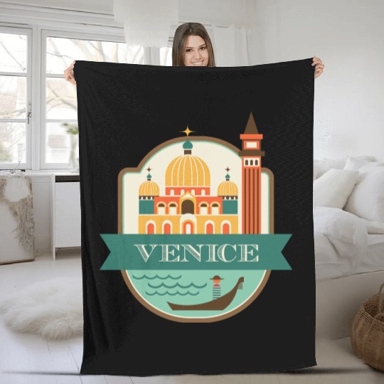 venice italy Fleece Blankets