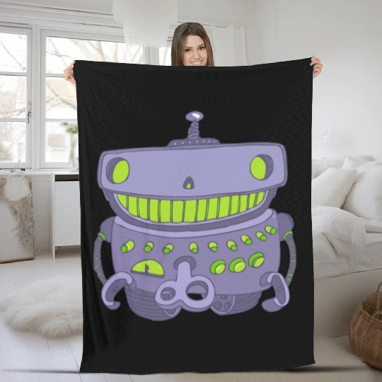 18 robot 25 png vectorstock 4842445 Fleece Blankets