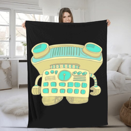31 robot 37 png vectorstock 4842445 Fleece Blankets