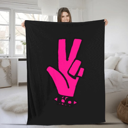 Punk Hand Peace Fleece Blankets