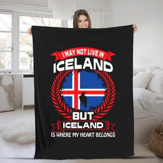 Iceland Is Where My Heart Belongs Country Fleece Blankets
