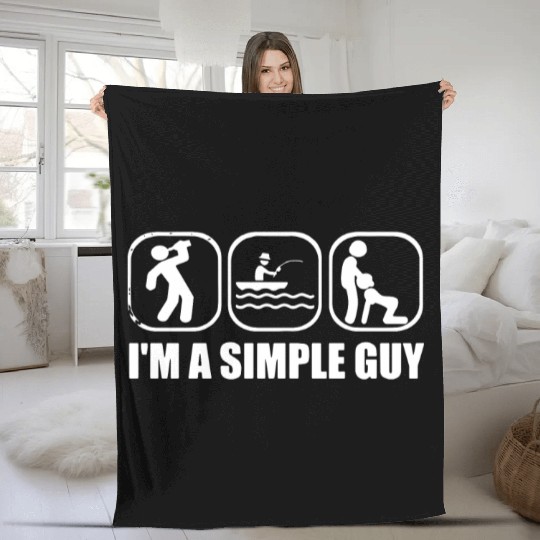 I AM A SIMPLE GUY FISH Fleece Blankets