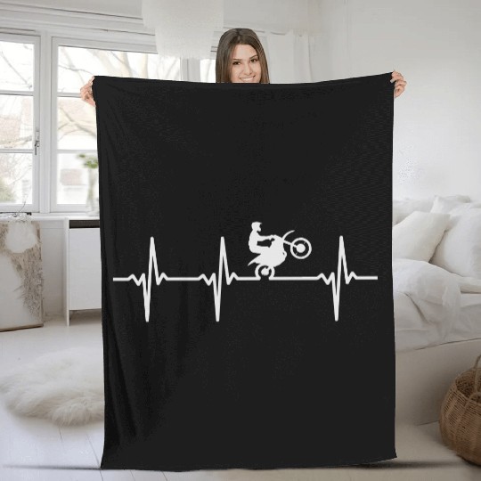 Motocross Motorcycle Motor Biker Race Cru Turbo Fleece Blankets
