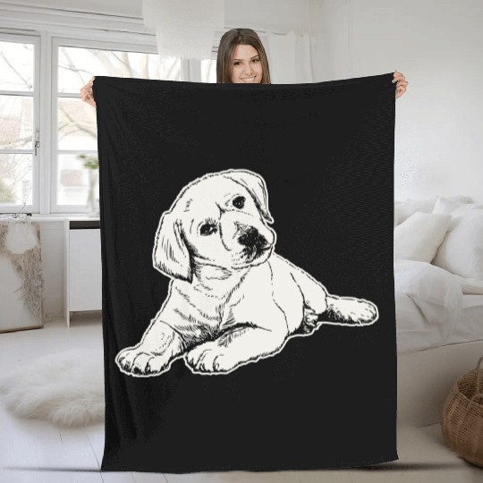 A Puppy Labrador Retriever Design For Dog Lovers Fleece Blankets