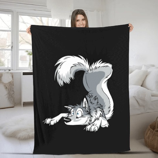 UN-STUCK Grey Husky Fleece Blankets