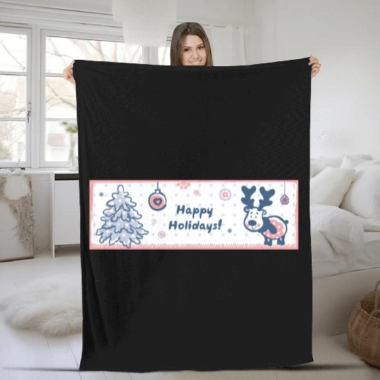 Happy Holidays Fleece Blankets