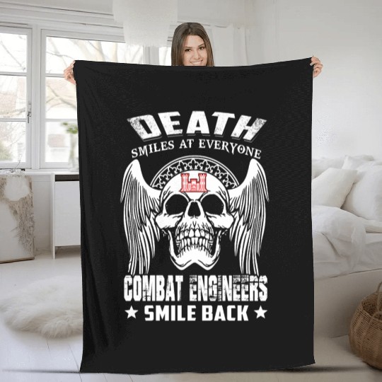 Death Smiles At Everyone Combat Engineer Fleece Blankets
