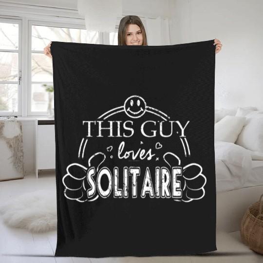 Guy Loves Solitaire Fleece Blankets