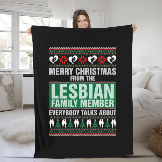 Merry Christmas From The Lesbian Family Member Fleece Blankets