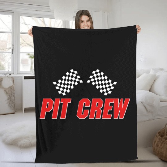 Pit Crew Racing Team Sports Racers Track Pit Stops Fleece Blankets