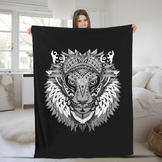 Aztec Lion Fleece Blankets