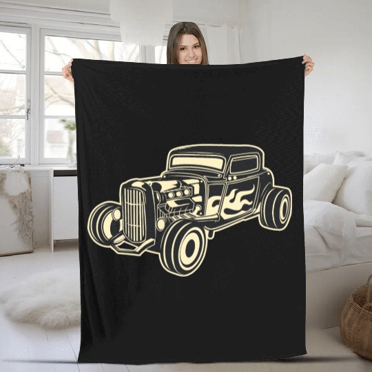 Hot Rod Rebel Fleece Blankets
