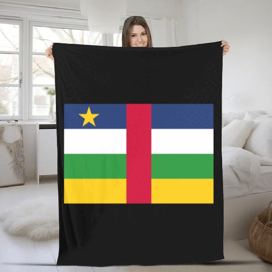 flag central african republic Fleece Blankets