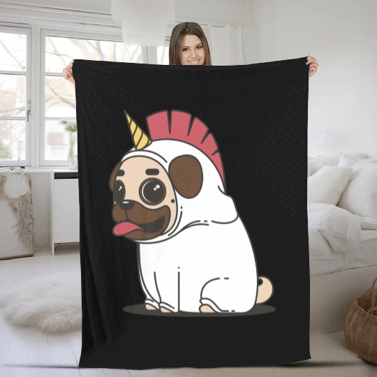 Pug Love Fleece Blankets