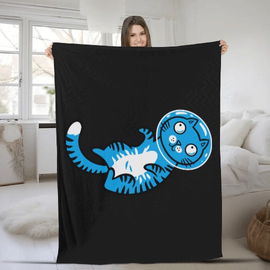 Space cat Fleece Blankets