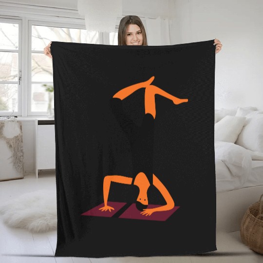 yoga pose Fleece Blankets