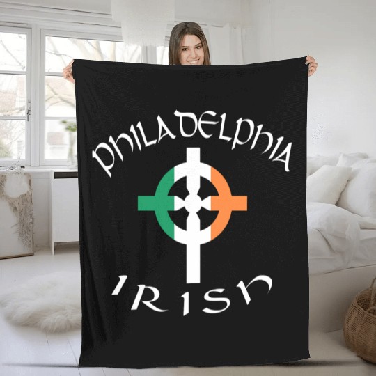 Ireland Pride Philadelphia Irish Celtic Cross Fleece Blankets
