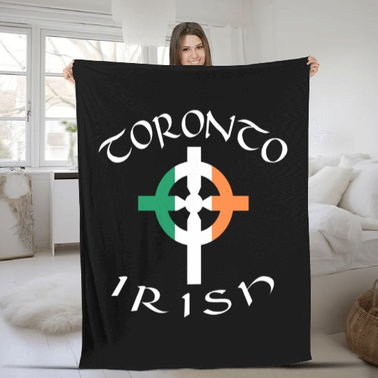 Ireland Canada Pride Celtic Cross Toronto Irish Fleece Blankets