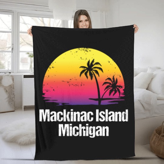 Summer Vacation Mackinac Island Fleece Blankets