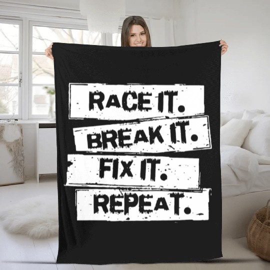 Race It Break It Fix It Racing Car Hot Rod Muscl Fleece Blankets