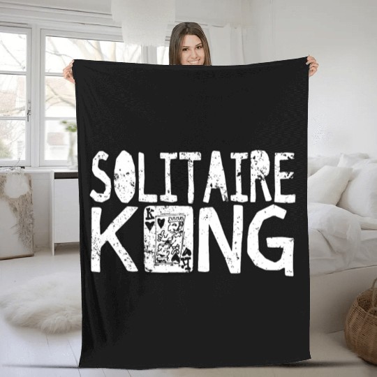 Solitaire King Card Games Fun Fleece Blankets