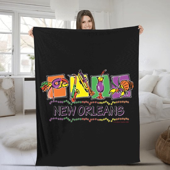 NEW-ORLEANS-SQUARES-eps Fleece Blankets