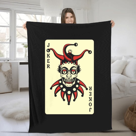 Joker Card Fleece Blankets