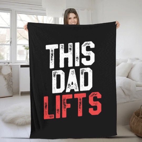 This Dad Lifts - Funny Dad Workout Fleece Blankets