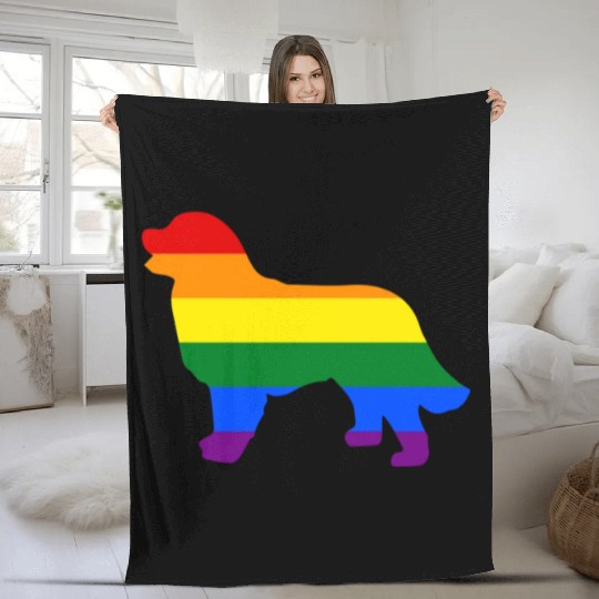 Gay Pride Dog Bernese Mountain Dog Gay Pride Dog Apparel Fleece Blankets