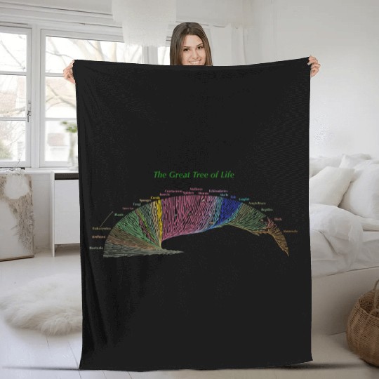 Evolution Cousin Tree of Life for Dark Garments Fleece Blankets