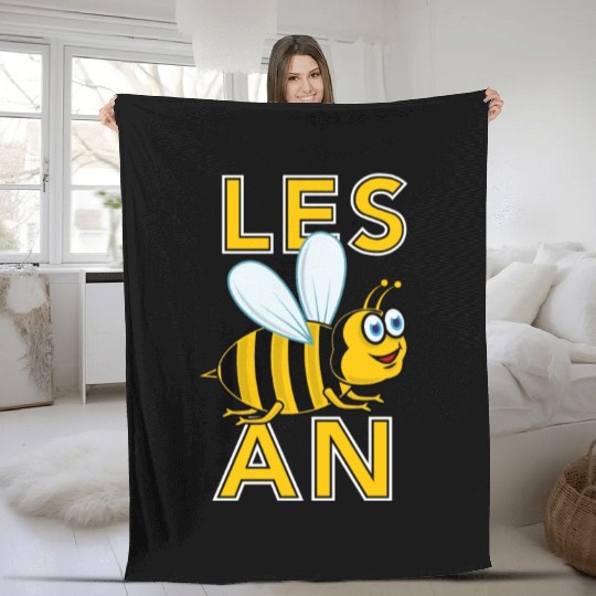 Funny Lesbian (Les Bee An) Honeybee Fleece Blankets