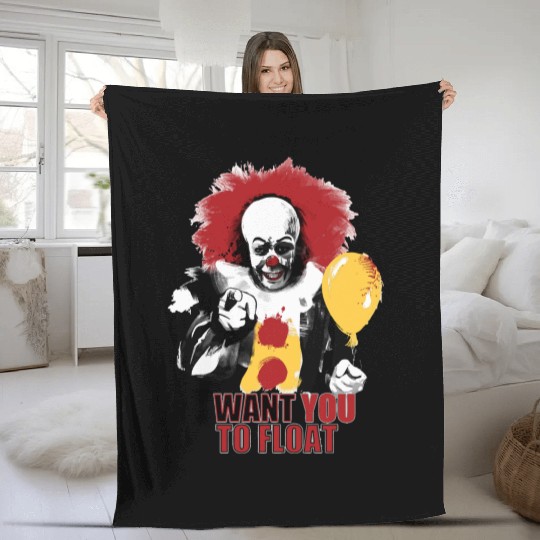 Creepy Pennywise LIGHT Version Art Character Fleece Blankets