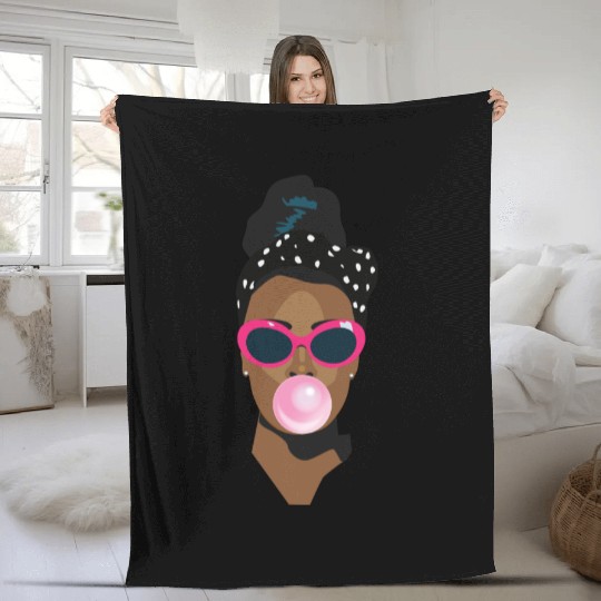 Trudy’s Creative Retro b/w Polka Dot Girl Fleece Blankets