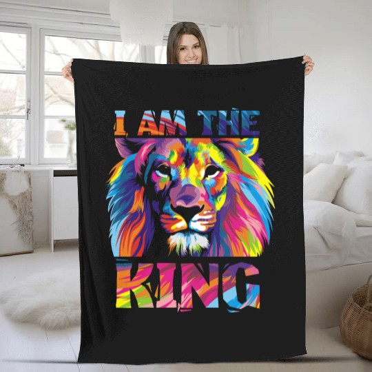 I Am The King - Lion - Total Basics Fleece Blankets