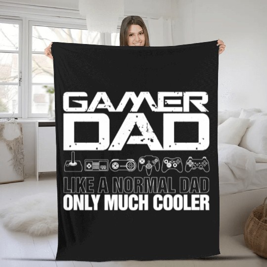 Gamer Dad Mens Video Game Fathers Day Birthday Gif Fleece Blankets