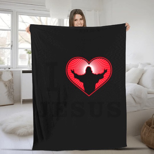 I Love Jesus Fleece Blankets
