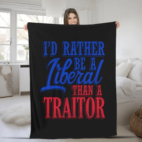 Rather Be A Liberal Fleece Blankets