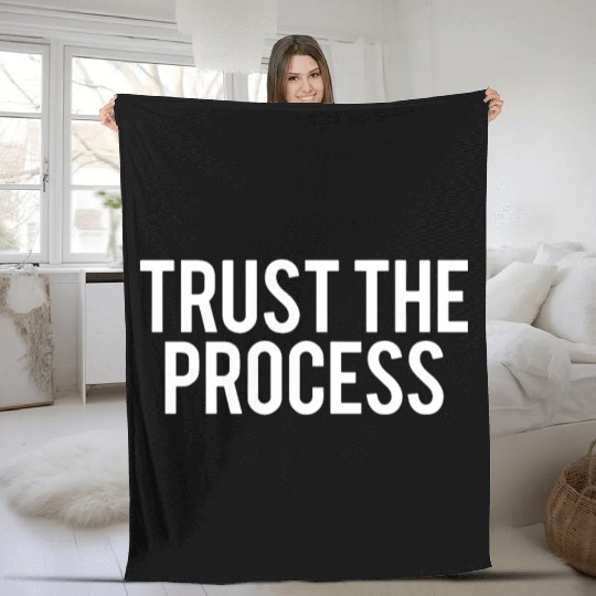 trust the process gym Fleece Blankets