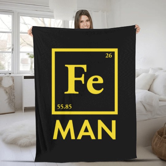 funny iron man science chemistry fe Fleece Blankets