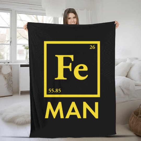 funny iron man science chemistry fe Fleece Blankets