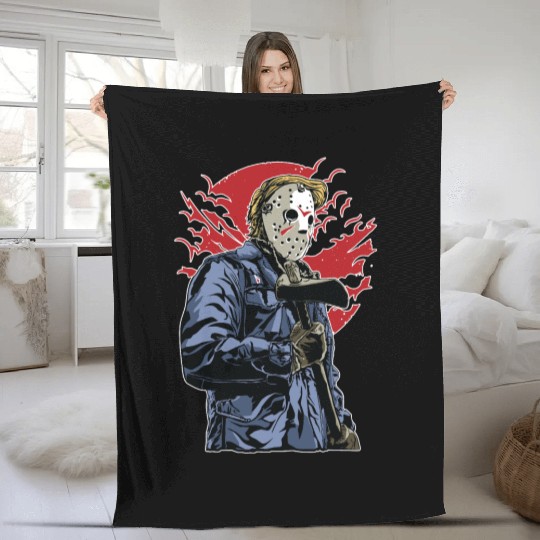 Serial Killer in Town Fleece Blankets