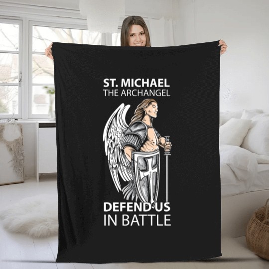 St Michael the Archangel Saints Angel Catholic Fleece Blankets