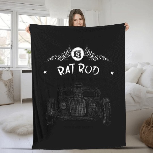 Rat Rod - Hot Rod Fleece Blankets