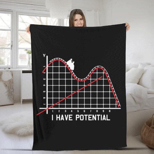 I have potential science and physics gag pun Fleece Blankets